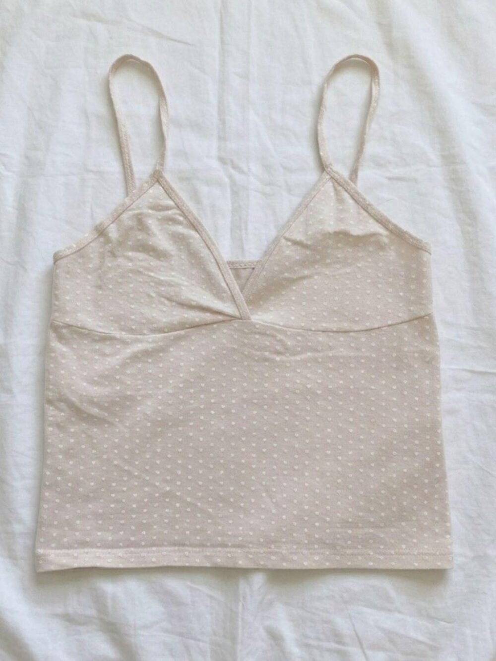 BNWOT Brandy Melville Baby Pink White Hearts Amara Tank